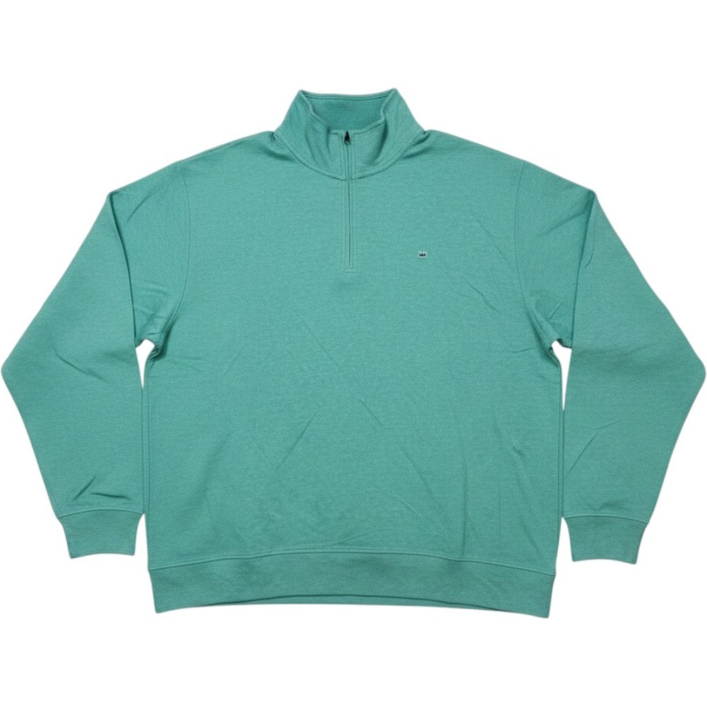 Crown & Ivy Pullover Mens XXL Green Quarter Zip Heathered Mock Neck Long Sleeve